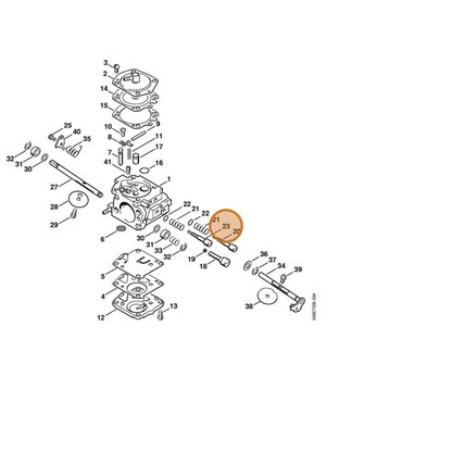 STIHL part 4223-122-6700 — IPL diagram snippet (6x zoom, amber highlight)