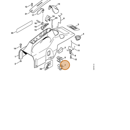 STIHL part 4223-123-7501 — IPL diagram snippet (6x zoom, amber highlight)
