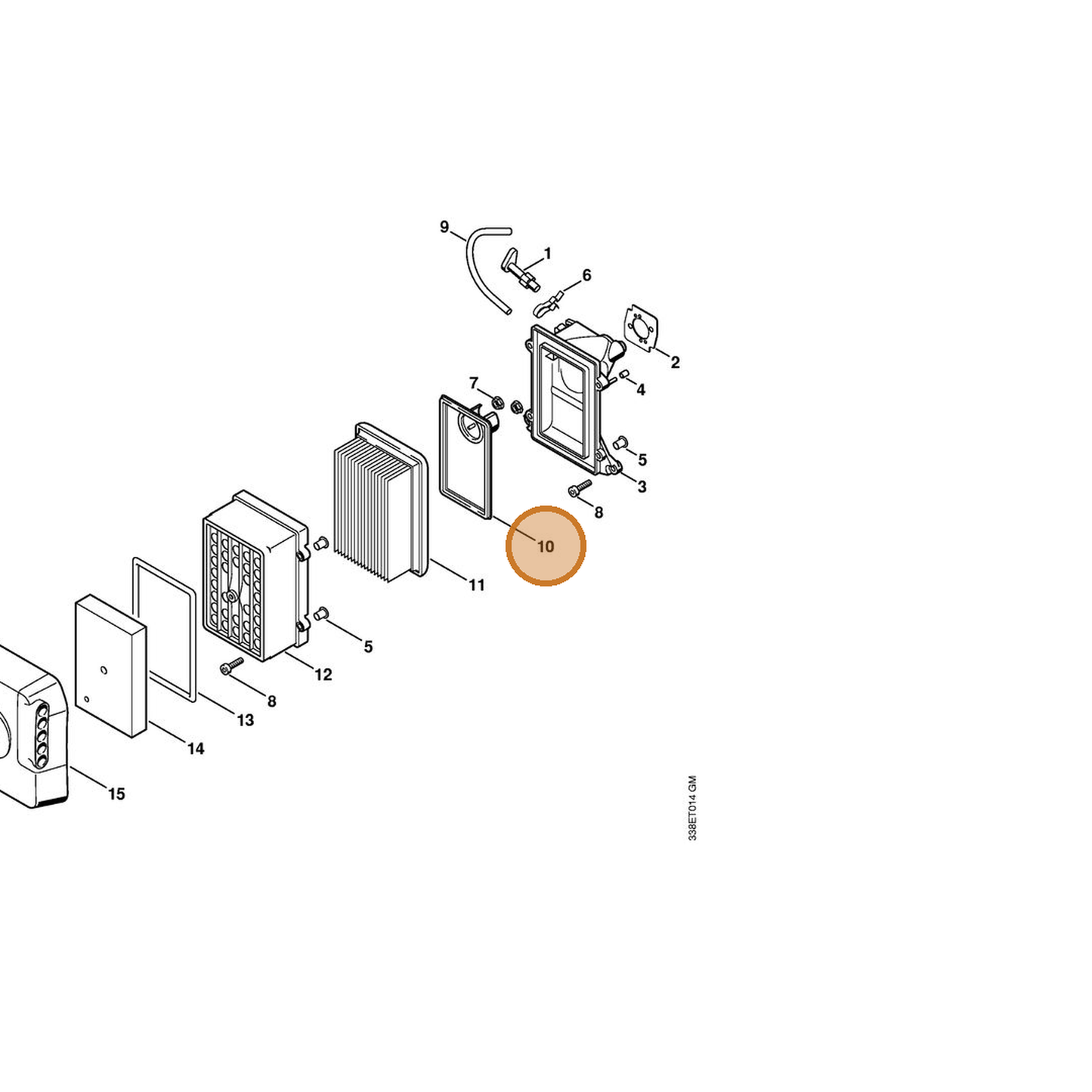 STIHL part 4223-140-1800 — IPL diagram snippet (6x zoom, amber highlight)