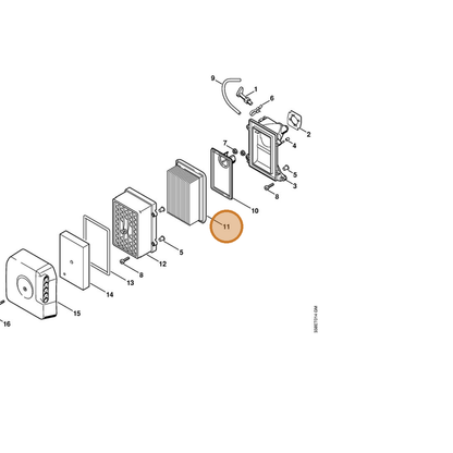 STIHL part 4223-141-0300 — IPL diagram snippet (6x zoom, amber highlight)