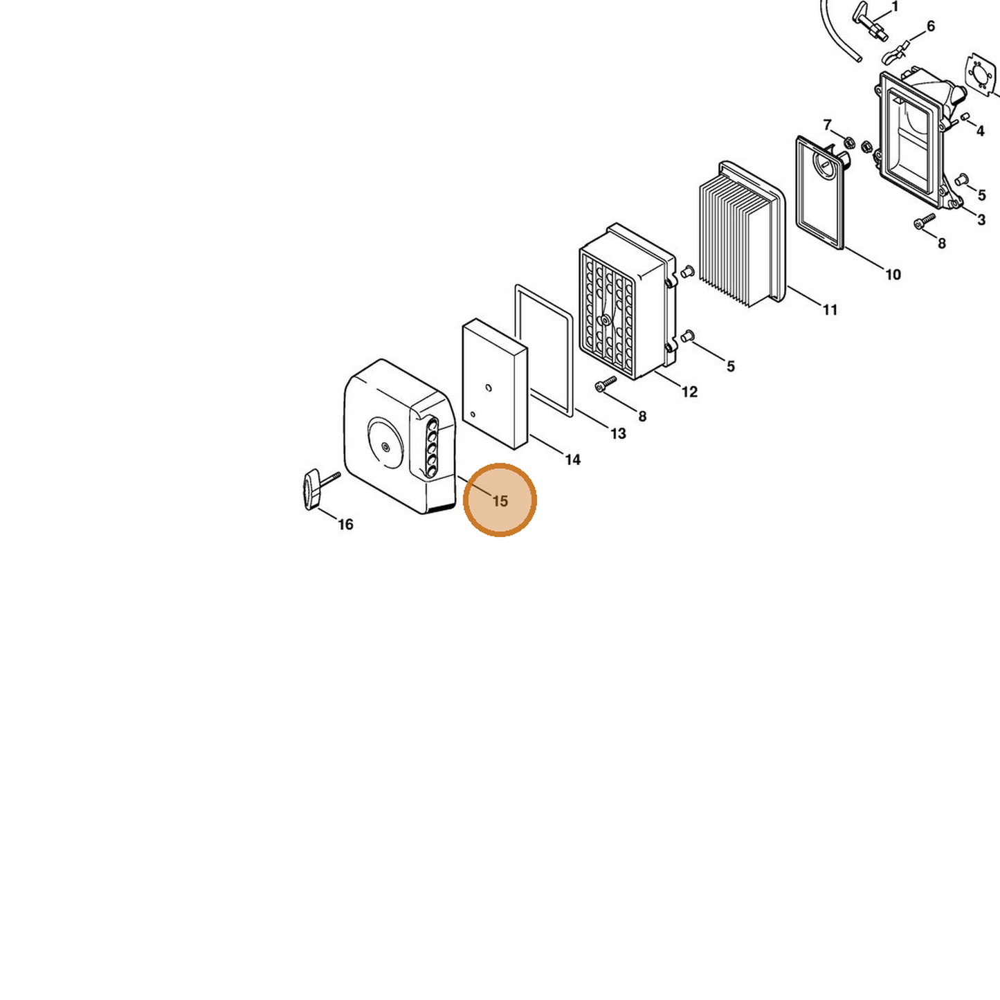 STIHL part 4223-141-0500 — IPL diagram snippet (6x zoom, amber highlight)