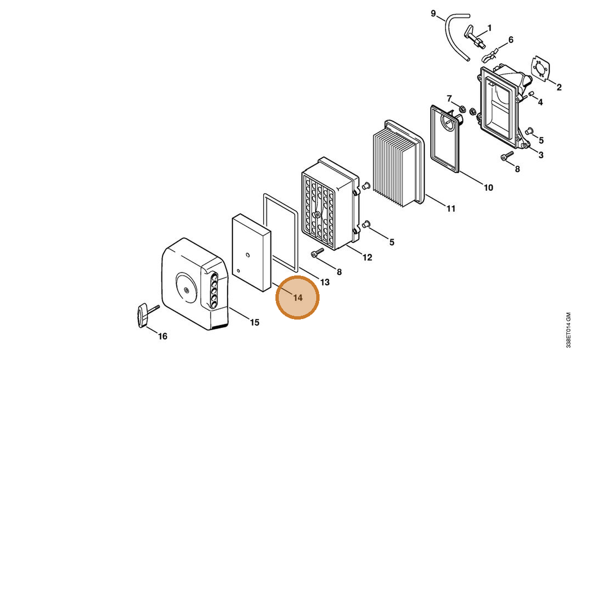STIHL part 4223-141-0600 — IPL diagram snippet (6x zoom, amber highlight)