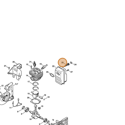 STIHL part 4223-141-9000 — IPL diagram snippet (6x zoom, amber highlight)