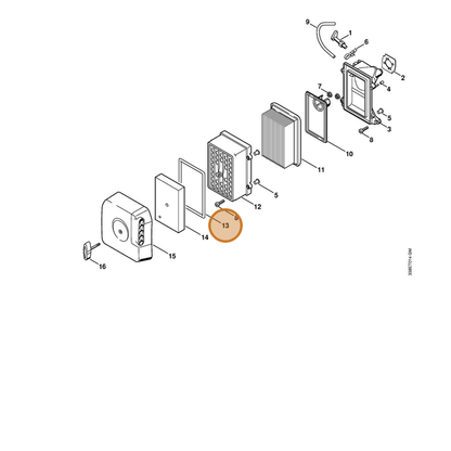 STIHL part 4223-149-0500 — IPL diagram snippet (6x zoom, amber highlight)