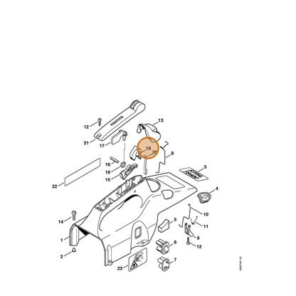 STIHL part 4223-182-0900 — IPL diagram snippet (6x zoom, amber highlight)