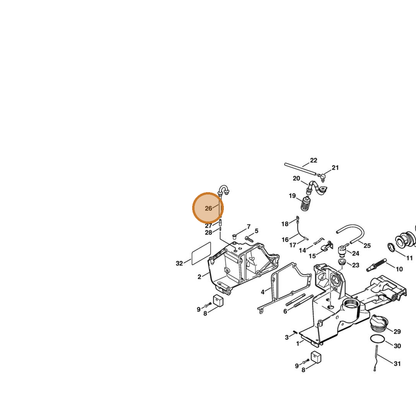 STIHL part 4223-350-5805 — IPL diagram snippet (6x zoom, amber highlight)