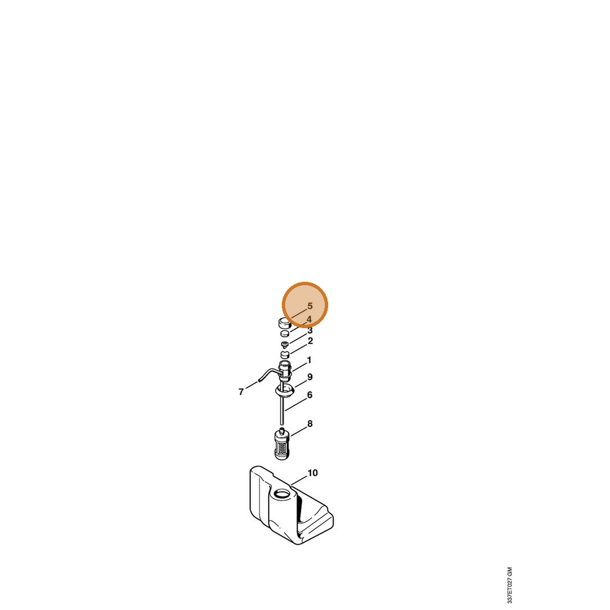 STIHL part 4223-353-2300 — IPL diagram snippet (6x zoom, amber highlight)
