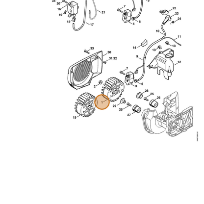 STIHL part 4223-400-1201 — IPL diagram snippet (6x zoom, amber highlight)