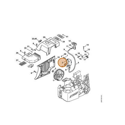 STIHL part 4223-400-1300 — IPL diagram snippet (6x zoom, amber highlight)
