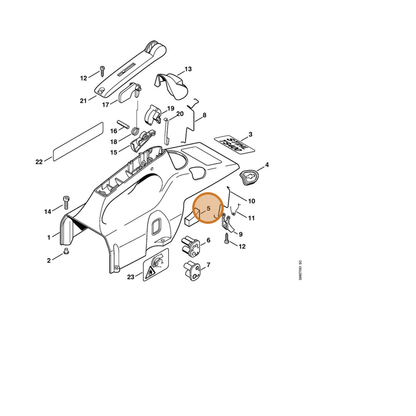 STIHL part 4223-431-8300 — IPL diagram snippet (6x zoom, amber highlight)