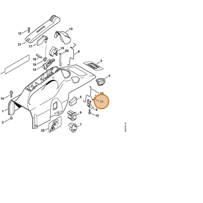 STIHL part 4223-435-2100 — IPL diagram snippet (6x zoom, amber highlight)