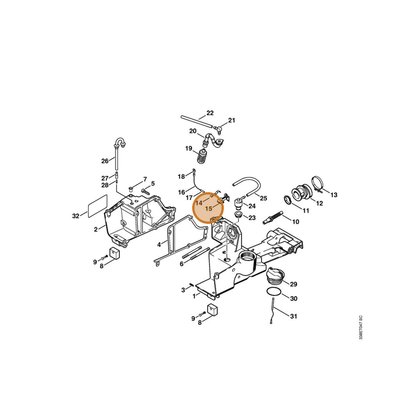 STIHL part 4223-435-6005 — IPL diagram snippet (6x zoom, amber highlight)