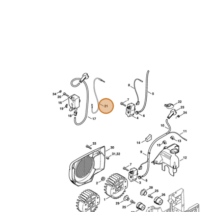 STIHL part 4223-440-1100 — IPL diagram snippet (6x zoom, amber highlight)
