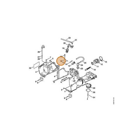STIHL part 4223-440-2200 — IPL diagram snippet (6x zoom, amber highlight)