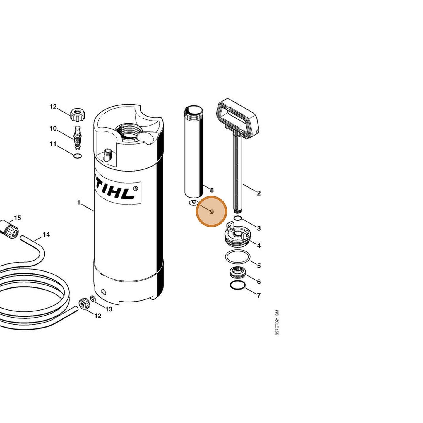 STIHL part 4223-678-2600 — IPL diagram snippet (6x zoom, amber highlight)