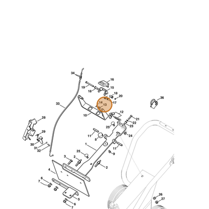 STIHL part 4223-716-1501 — IPL diagram snippet (6x zoom, amber highlight)