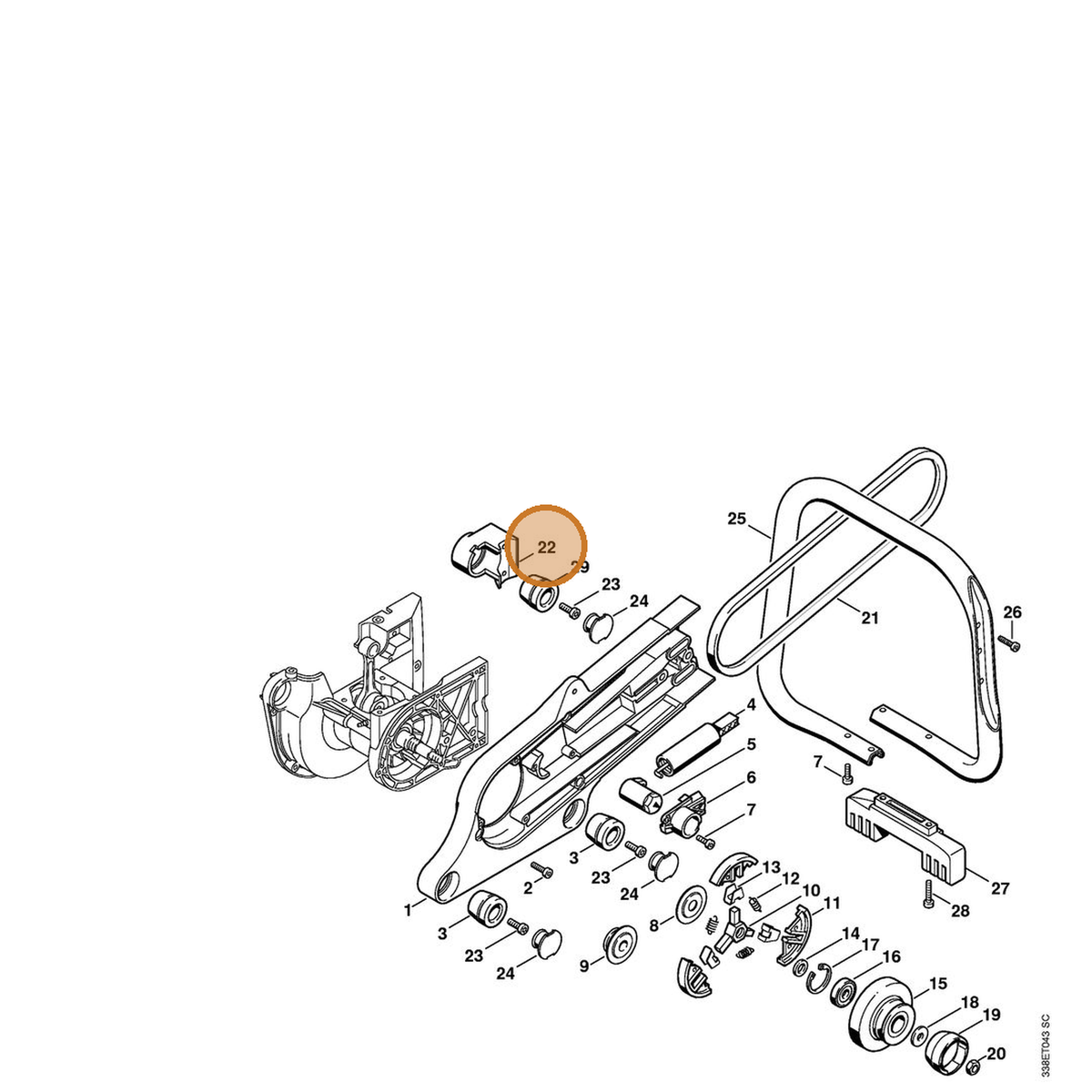 STIHL part 4223-791-1900 — IPL diagram snippet (6x zoom, amber highlight)