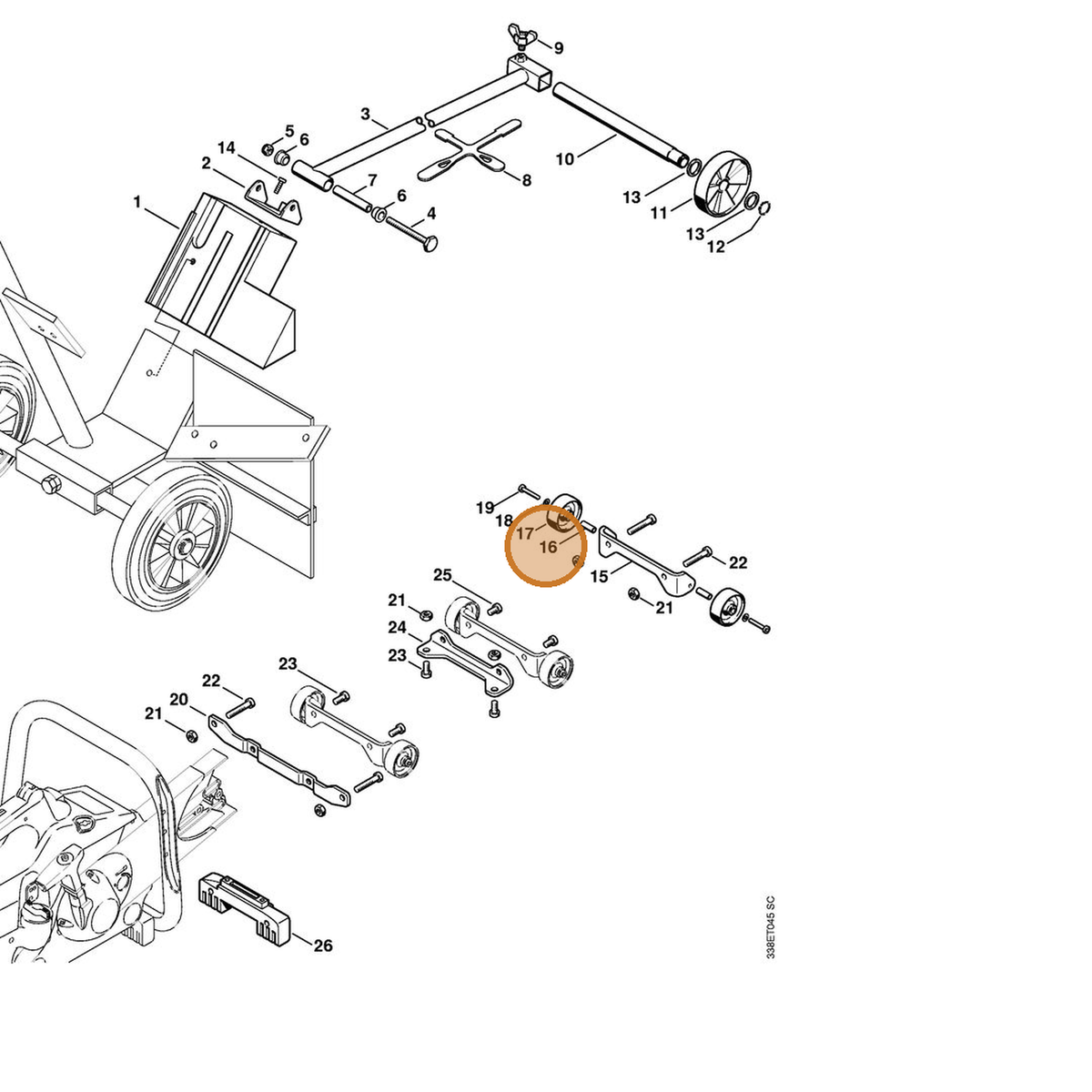 STIHL part 4223-791-7200 — IPL diagram snippet (6x zoom, amber highlight)