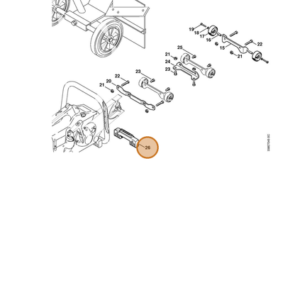 STIHL part 4223-791-7605 — IPL diagram snippet (6x zoom, amber highlight)