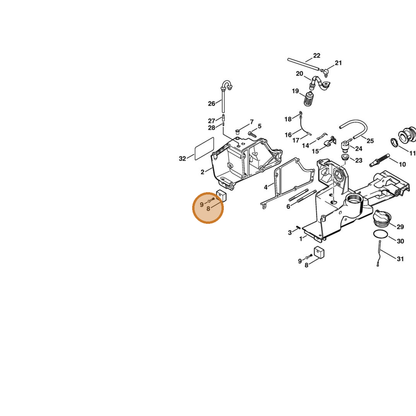 STIHL part 4223-792-9300 — IPL diagram snippet (6x zoom, amber highlight)