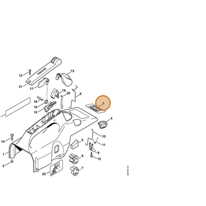 STIHL part 4223-967-1500 — IPL diagram snippet (6x zoom, amber highlight)