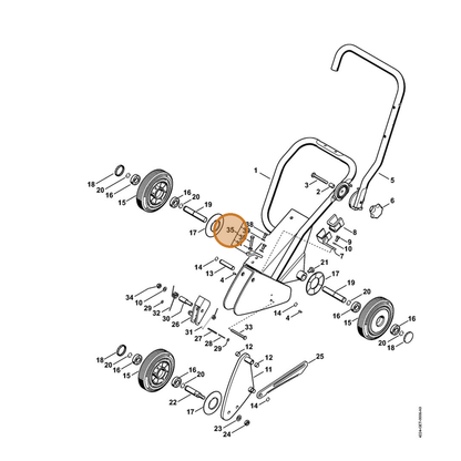 STIHL part 4224-007-1021 — IPL diagram snippet (6x zoom, amber highlight)