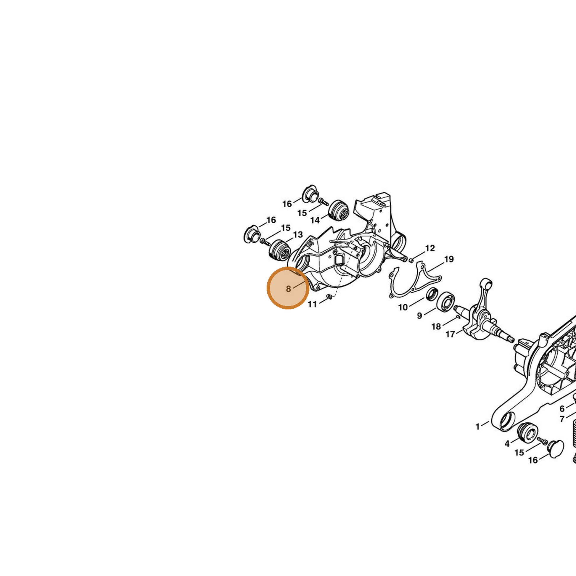 STIHL part 4224-020-2606 — IPL diagram snippet (6x zoom, amber highlight)