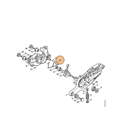 STIHL part 4224-029-0500 — IPL diagram snippet (6x zoom, amber highlight)