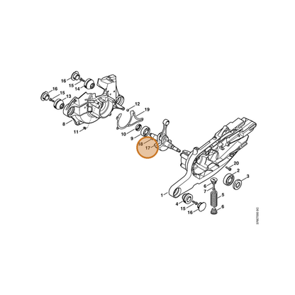 STIHL part 4224-030-0400 — IPL diagram snippet (6x zoom, amber highlight)