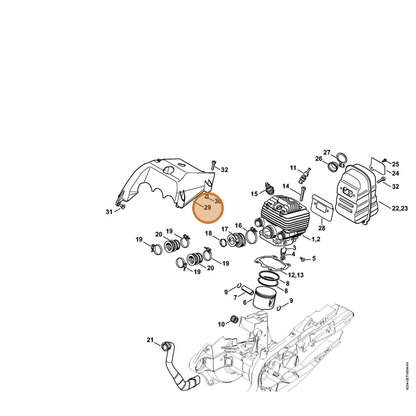 STIHL part 4224-080-0900 — IPL diagram snippet (6x zoom, amber highlight)