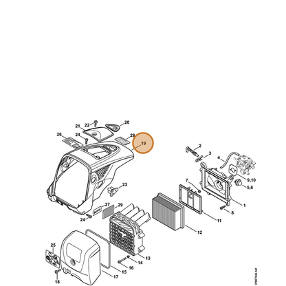 STIHL part 4224-080-1600 — IPL diagram snippet (6x zoom, amber highlight)