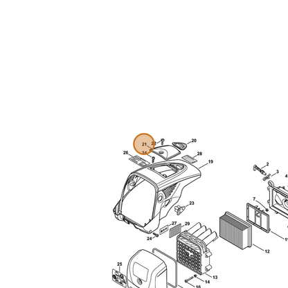 STIHL part 4224-080-2200 — IPL diagram snippet (6x zoom, amber highlight)