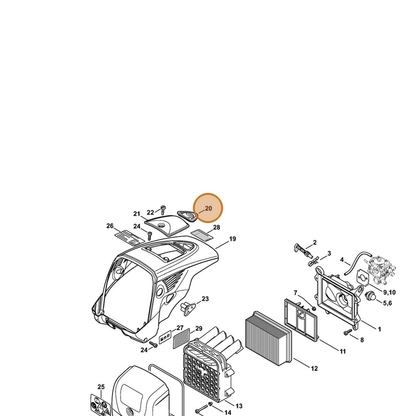 STIHL part 4224-084-7400 — IPL diagram snippet (6x zoom, amber highlight)