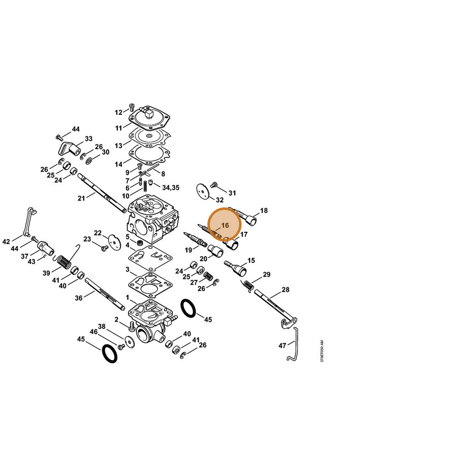 STIHL part 4224-120-6801 — IPL diagram snippet (6x zoom, amber highlight)