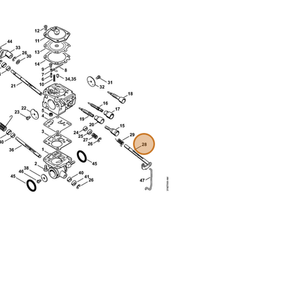 STIHL part 4224-120-7103 — IPL diagram snippet (6x zoom, amber highlight)