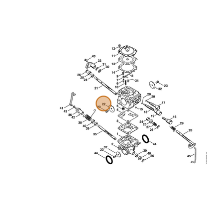 STIHL part 4224-121-2900 — IPL diagram snippet (6x zoom, amber highlight)