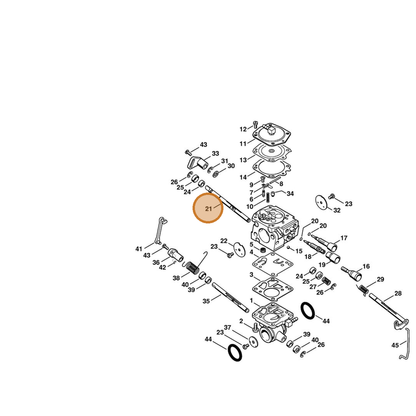 STIHL part 4224-121-3000 — IPL diagram snippet (6x zoom, amber highlight)