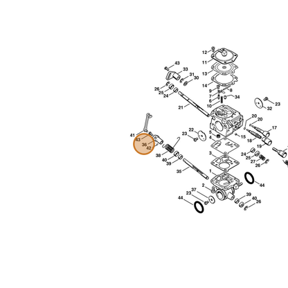 STIHL part 4224-121-6602 — IPL diagram snippet (6x zoom, amber highlight)
