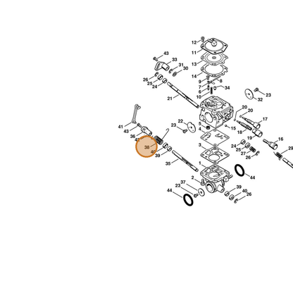 STIHL part 4224-122-3201 — IPL diagram snippet (6x zoom, amber highlight)