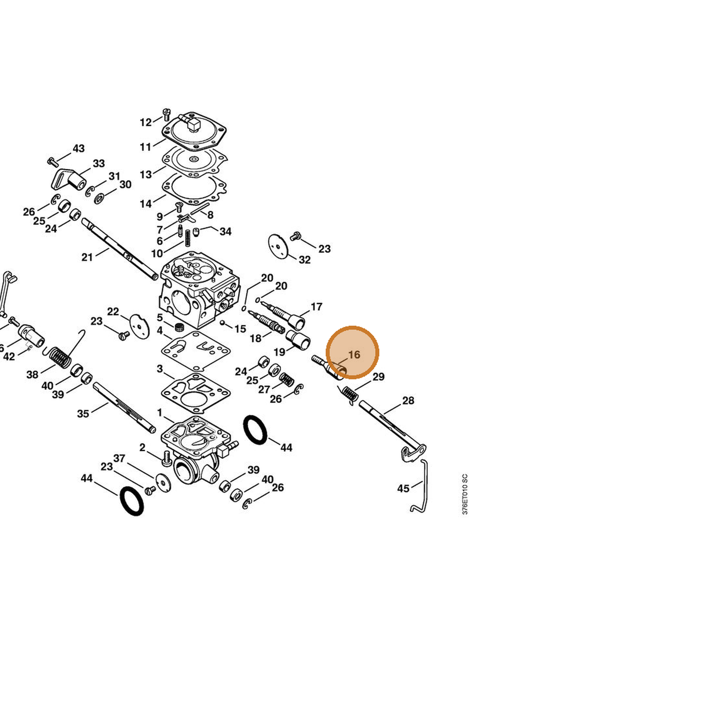 STIHL part 4224-122-6200 — IPL diagram snippet (6x zoom, amber highlight)