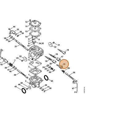 STIHL part 4224-122-6201 — IPL diagram snippet (6x zoom, amber highlight)