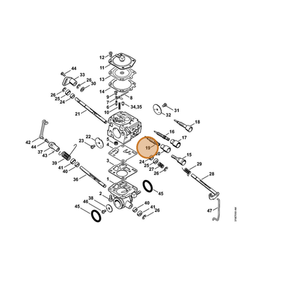 STIHL part 4224-122-6703 — IPL diagram snippet (6x zoom, amber highlight)
