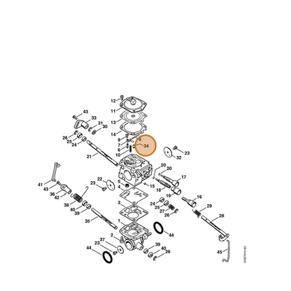 STIHL part 4224-126-0100 — IPL diagram snippet (6x zoom, amber highlight)