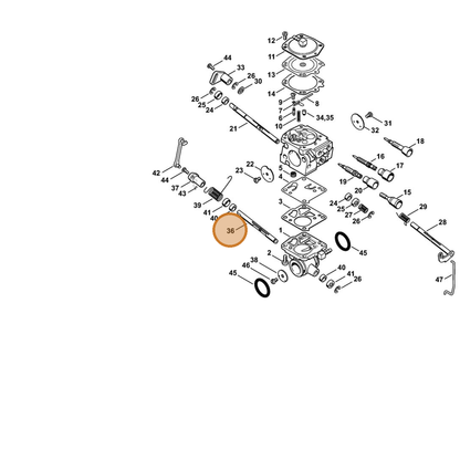 STIHL part 4224-126-0201 — IPL diagram snippet (6x zoom, amber highlight)