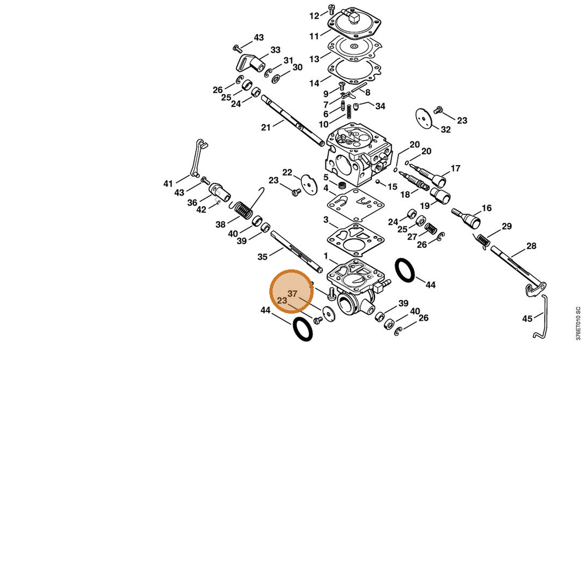 STIHL part 4224-126-0300 — IPL diagram snippet (6x zoom, amber highlight)