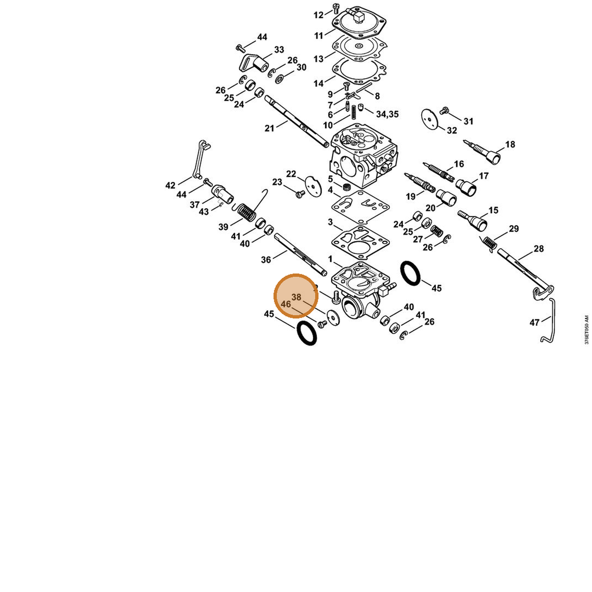 STIHL part 4224-126-0301 — IPL diagram snippet (6x zoom, amber highlight)