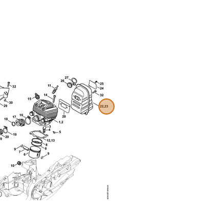 STIHL part 4224-140-0606 — IPL diagram snippet (6x zoom, amber highlight)