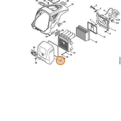 STIHL part 4224-140-1000 — IPL diagram snippet (6x zoom, amber highlight)