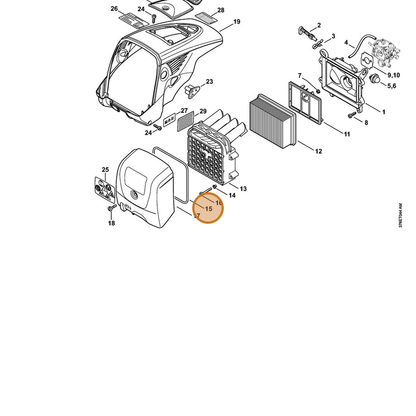 STIHL part 4224-149-0500 — IPL diagram snippet (6x zoom, amber highlight)