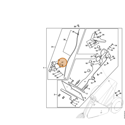 STIHL part 4224-180-2200 — IPL diagram snippet (6x zoom, amber highlight)